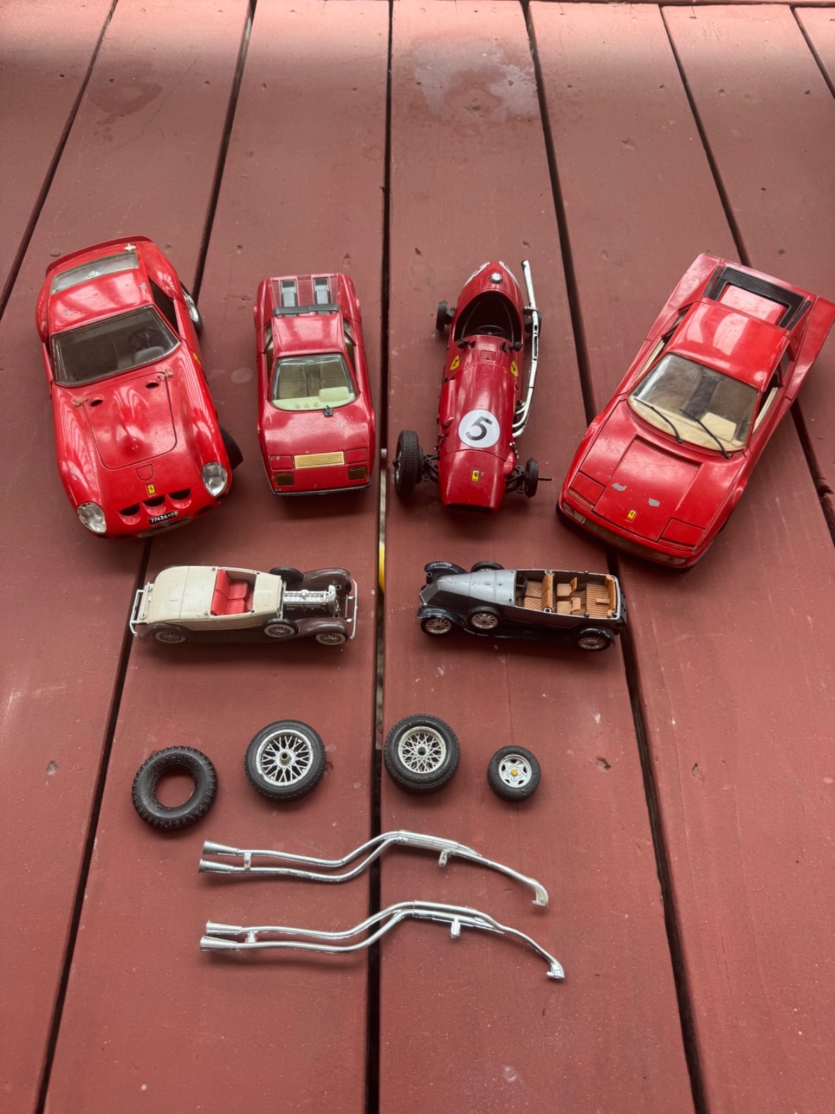 6 Vintage Diecast Cars - Bburago Ferrari 250 GTO 512 BB Polistil Solido As-Is
