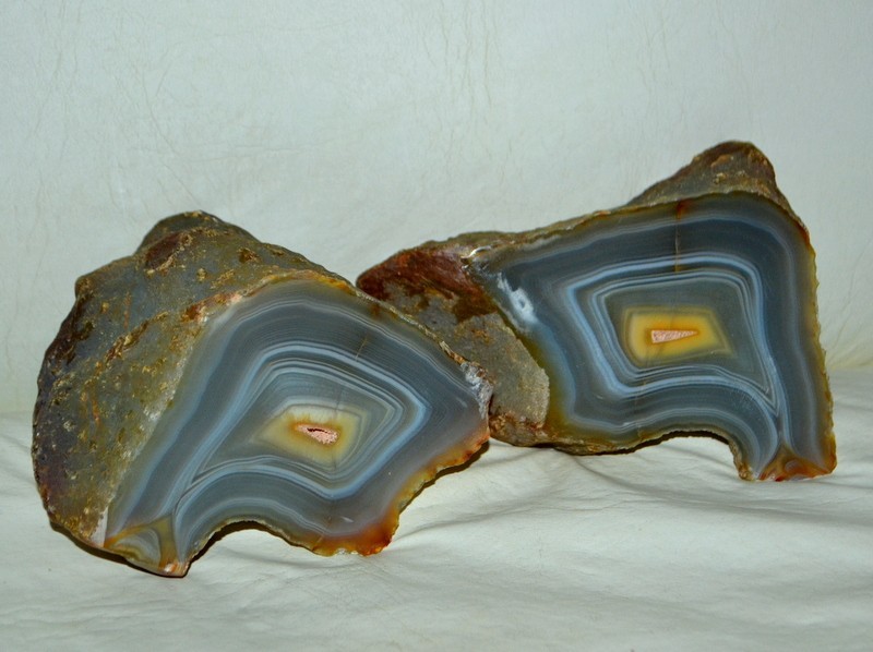 Big Banded  Pair River Agate from Misiones Argentina * rare *