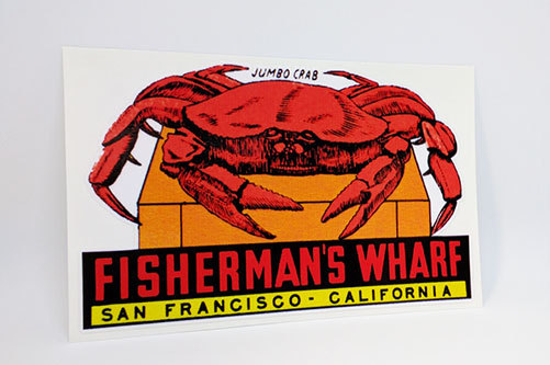 Fisherman's Wharf San Francisco Vintage Style Travel Decal / Vinyl Sticker Fisherman's Wharf San Francisco Vintage Style Travel Decal / Vinyl Sticker