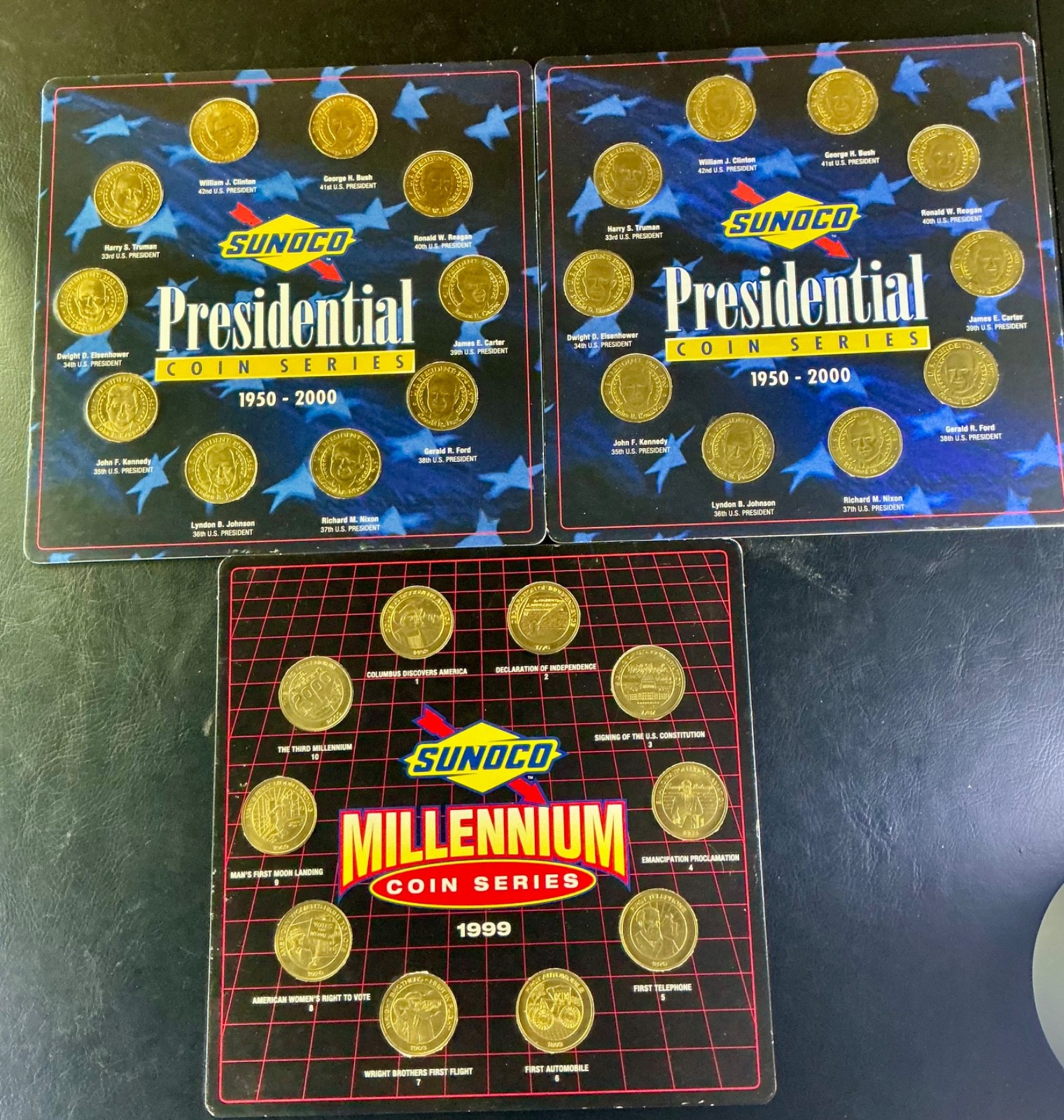 Vintage Sunoco Presidential Coin Series 1950-2000 & 1999 Millennium Series 