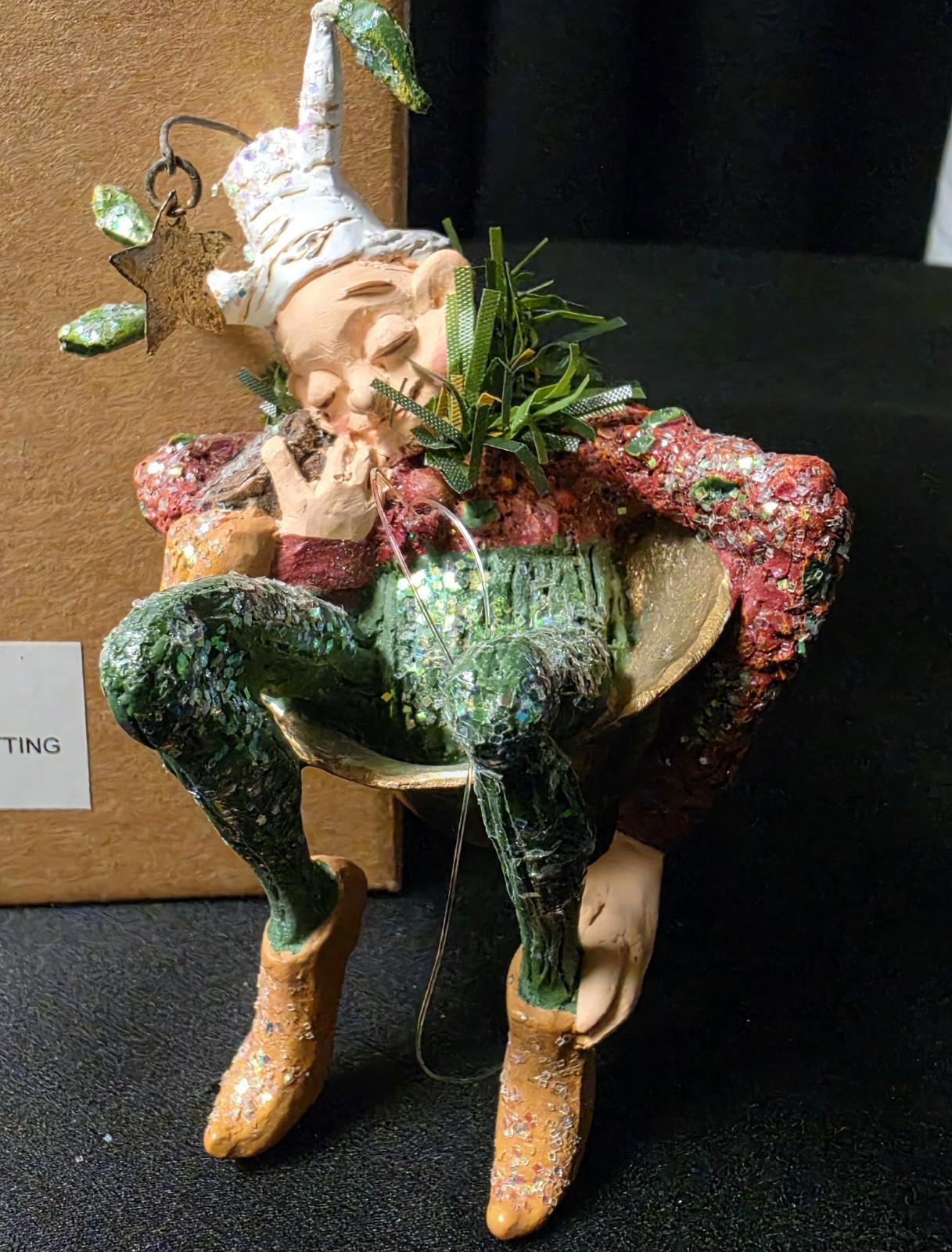 Vtg Dept 56 Christmas Brownies Setting in Bell Elf Ornament #46804 w/Box