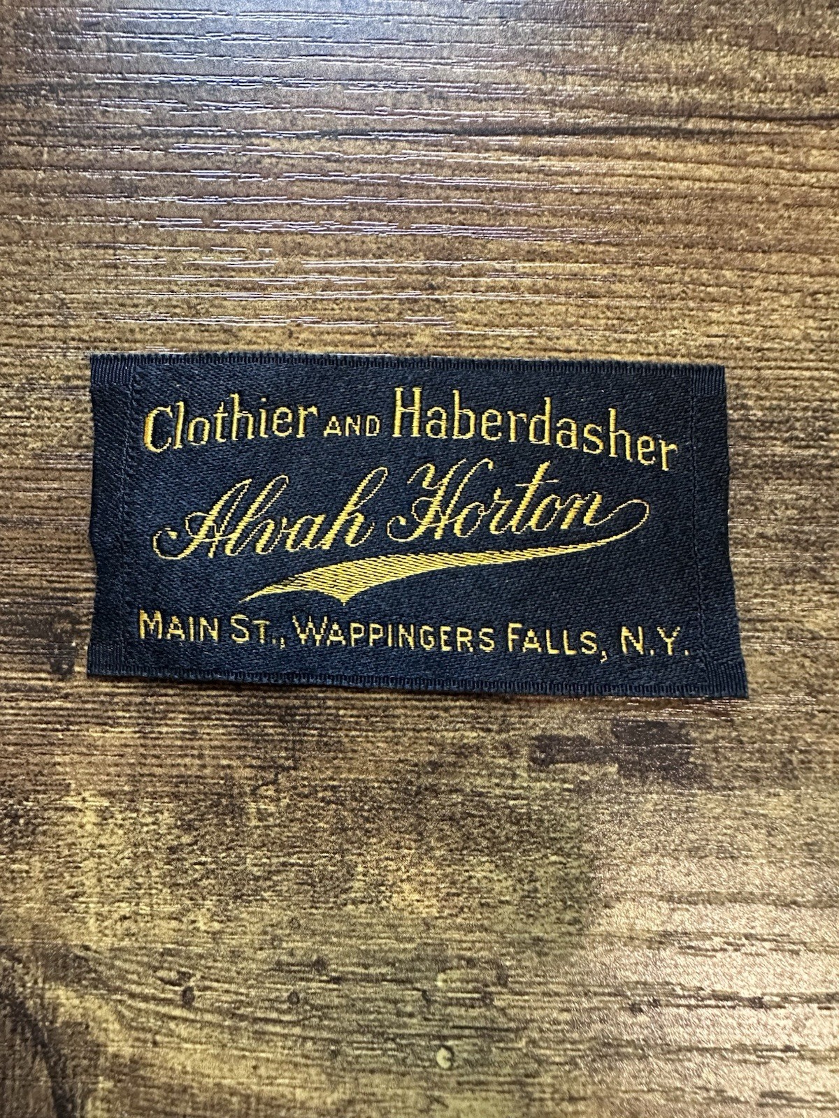 Antique Vintage Alvah Horton Haberdasher Clothing Label Wappingers NY