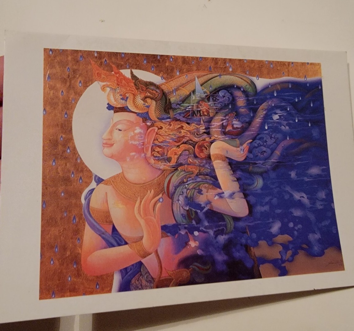 Holiday Greeting Card Vintage Artist Color Sompop Budtarad 1996 Art