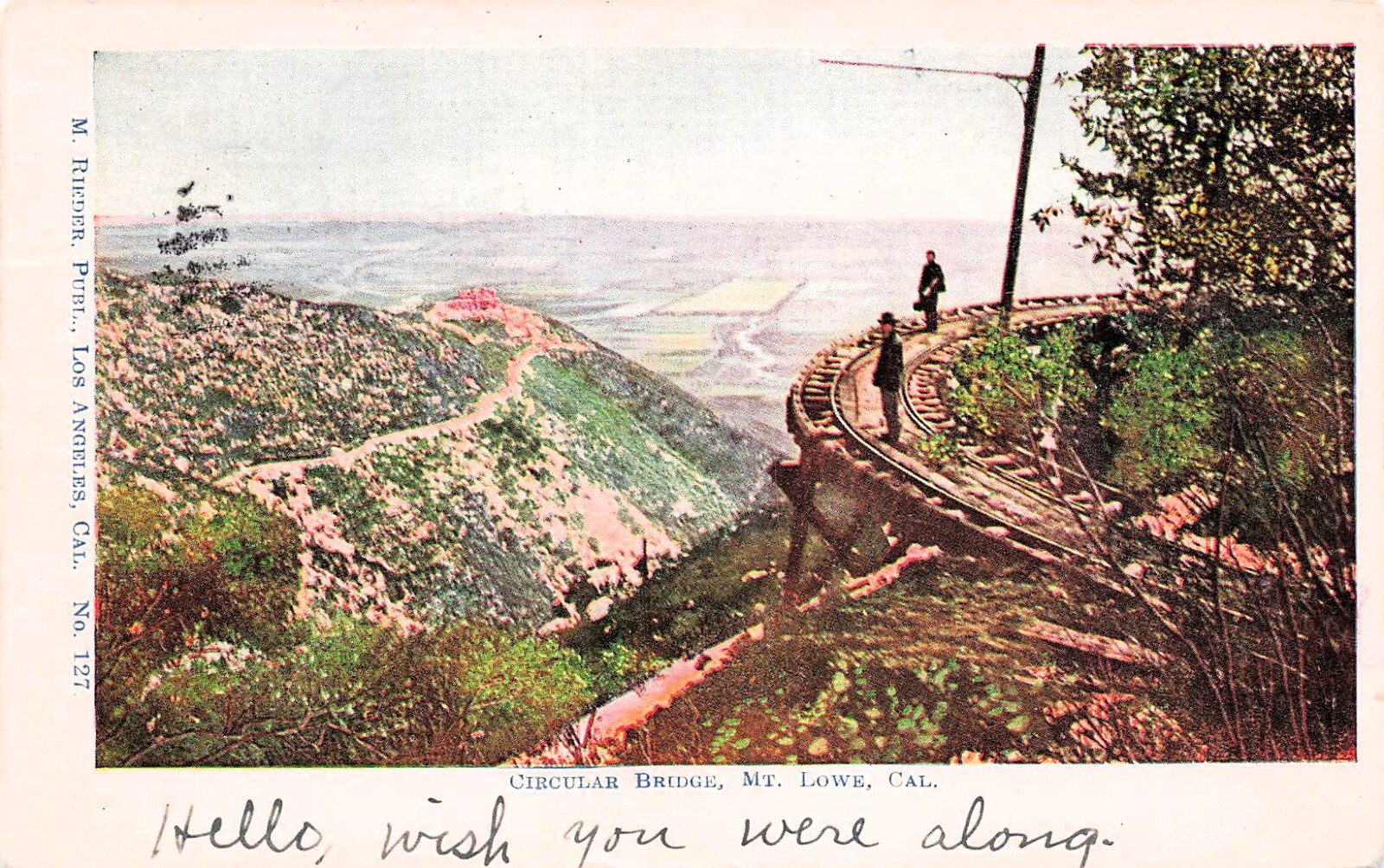 Echo Mountain California 1905 DPO Mount Lowe Railroad Train Bridge Postcard F32