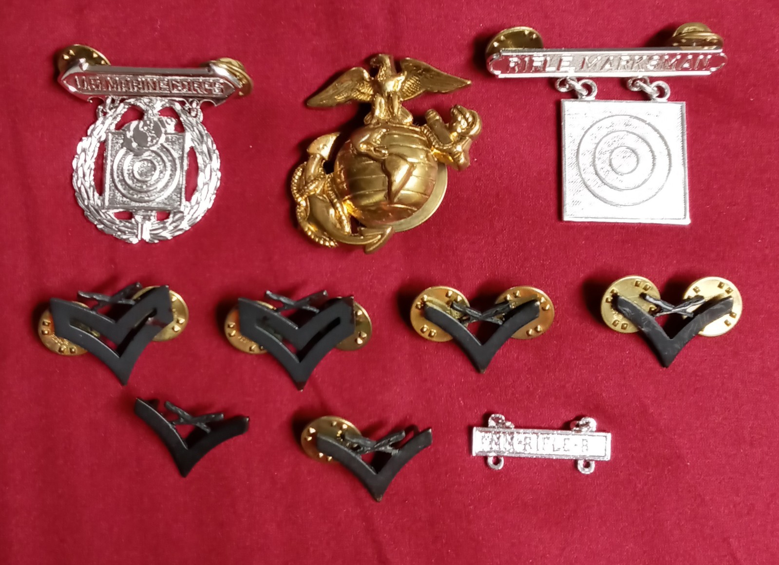 Vintage 1960s – USMC Marine Corps Pins – Globe Anchor + More**Lot of 9** 