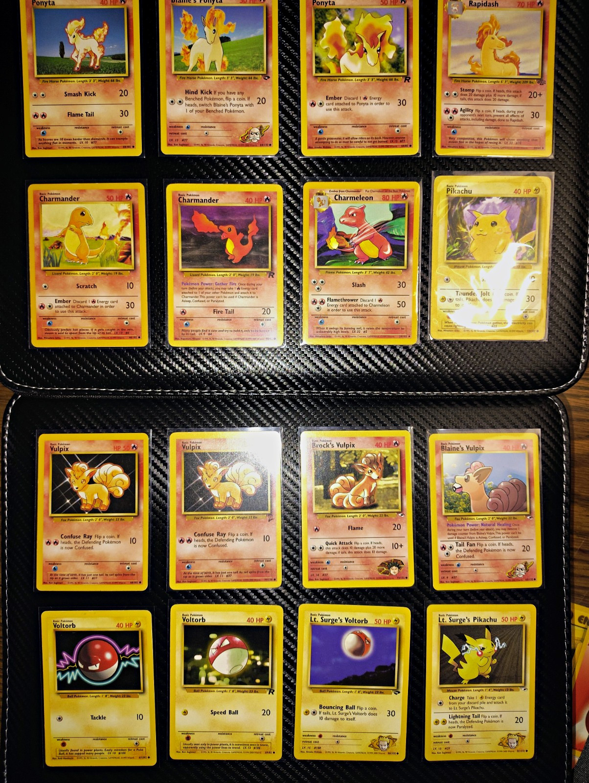 Vintage Pokemon WOTC 16 Card Lot Pikachu Charmander Vulpix Team Rocket Gym