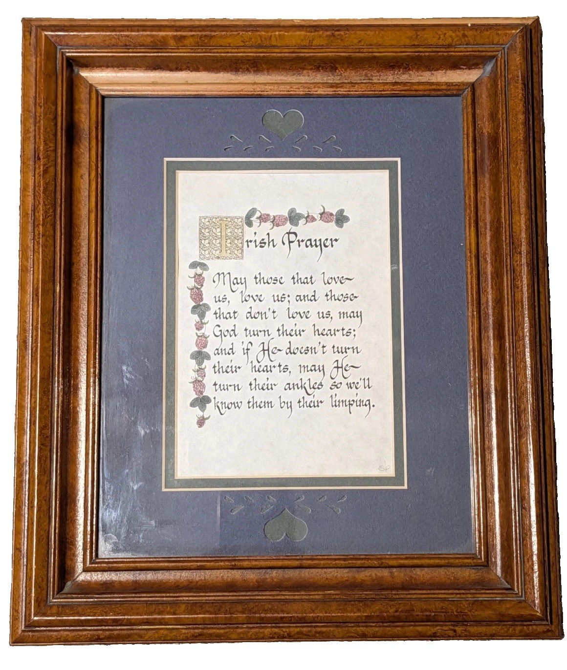 Framed Irish Prayer Calligraphy Print Sue Barton Chagrin Falls Ohio Framed Irish Prayer Calligraphy Print Sue Barton Chagrin Falls Ohio