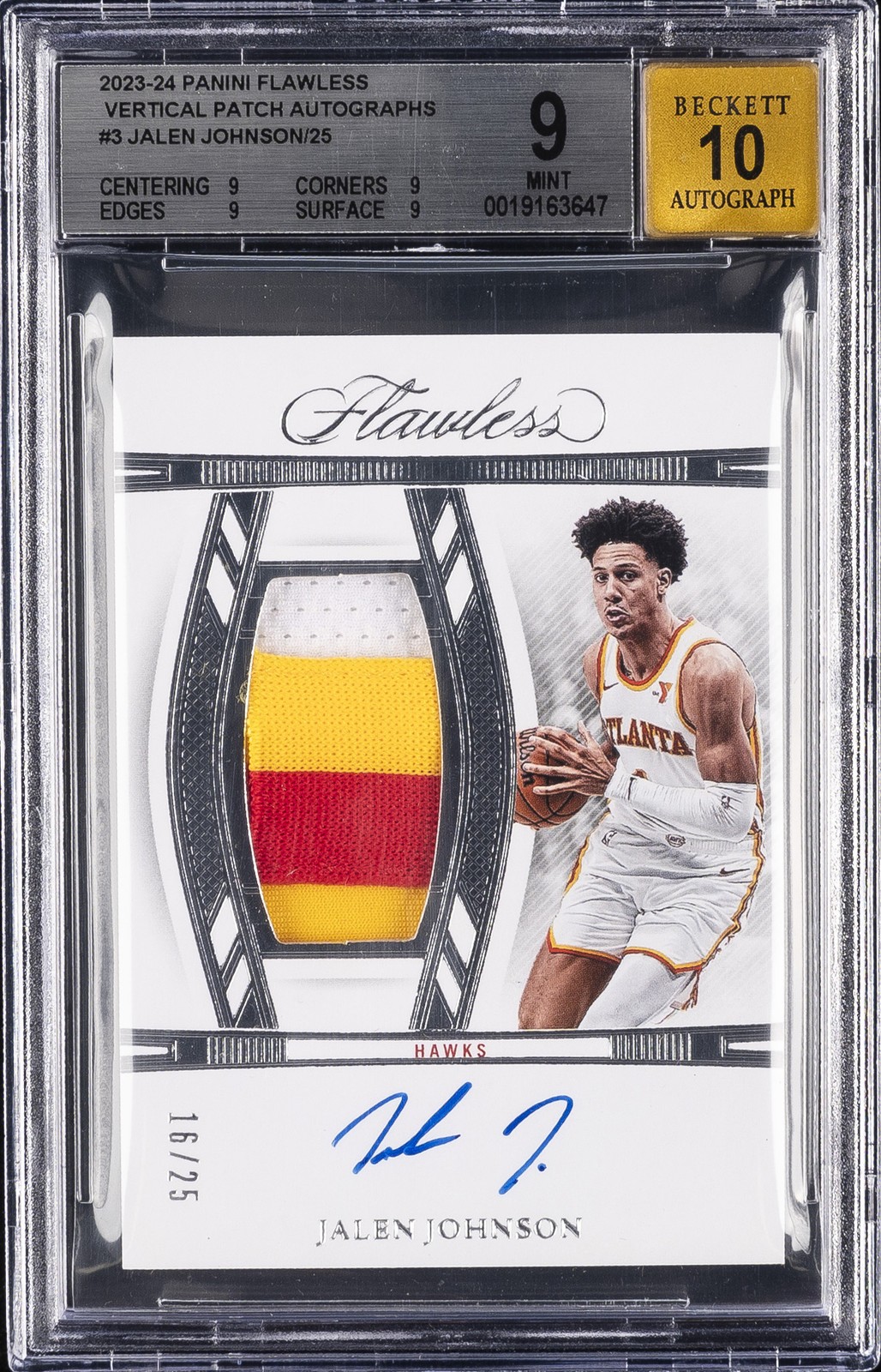 2023-24 PANINI FLAWLESS #3 JALEN JOHNSON BGS 9