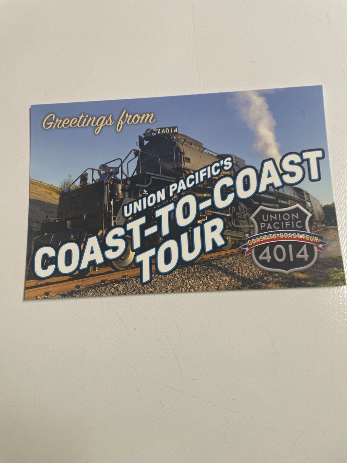 BIG BOY postcard coast to coast 4014 tour 2026 UNION PACIFIC Train steam  250th