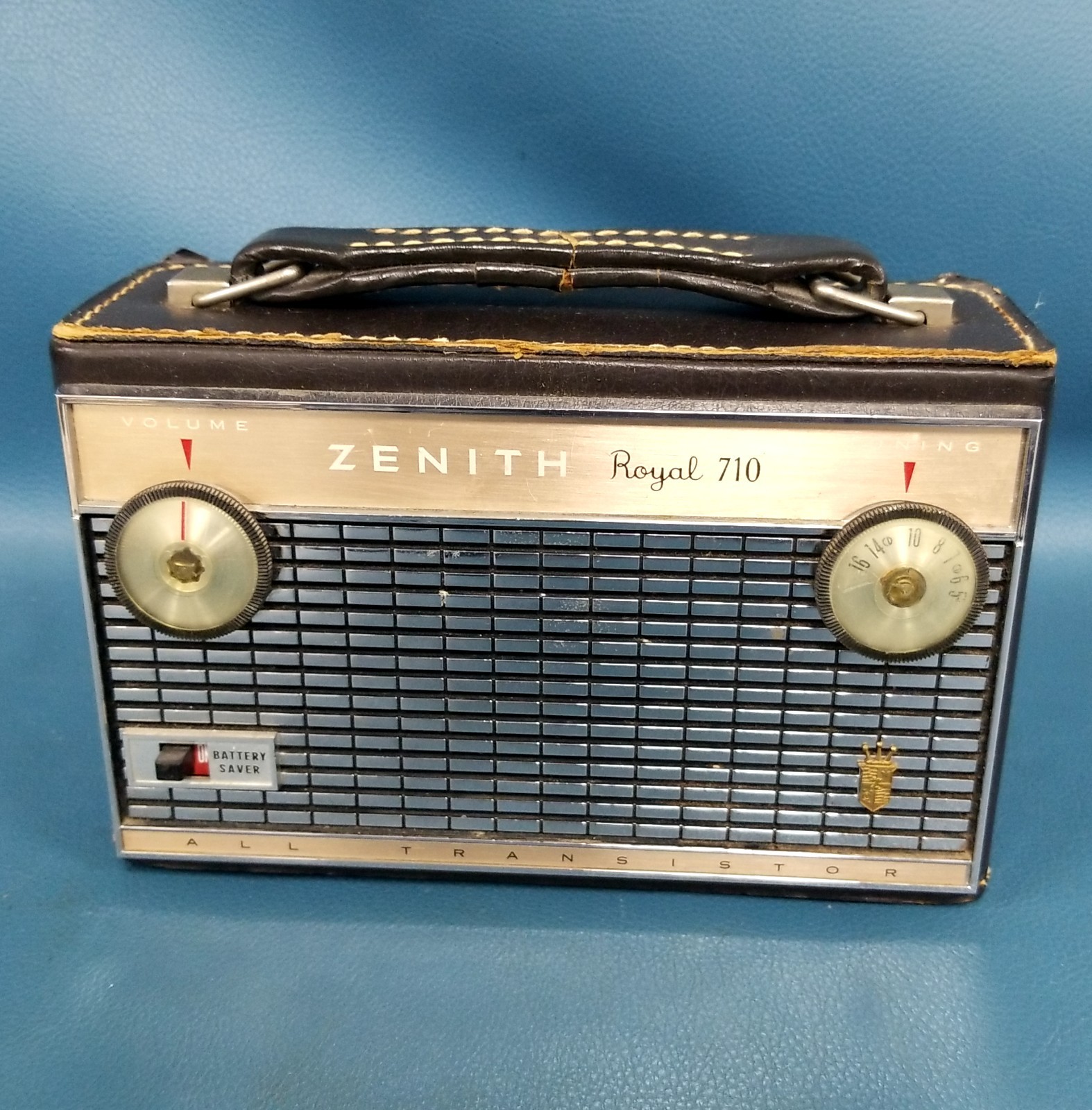 VTG Zenith Royal 710LK All Transistor Radio Leather Casing Parts/Repair