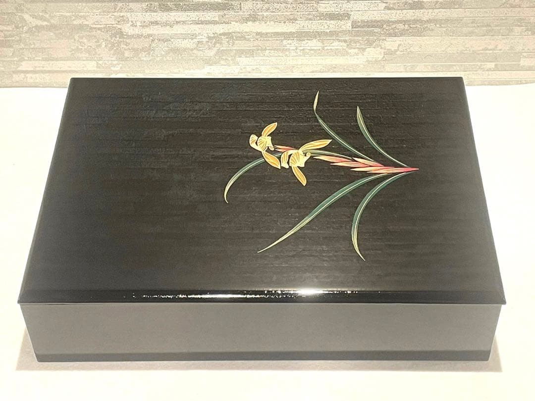 Kishu Lacquerware Document Box with Lid Cashew Lacquer 33.5cm 21cm Case