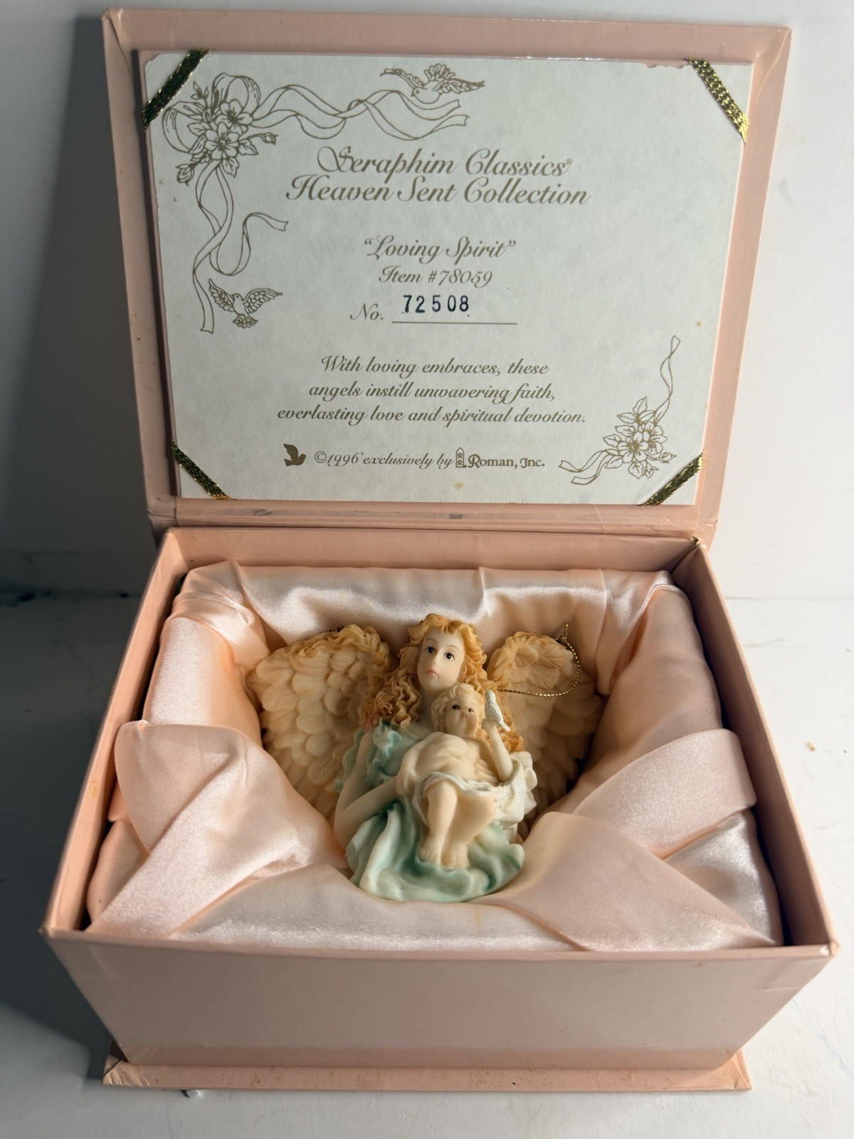 96 SERAPHIM \'HOPE ETERNAL\' ANGEL Heaven Sent Series Ornament Roman Box COA 78058