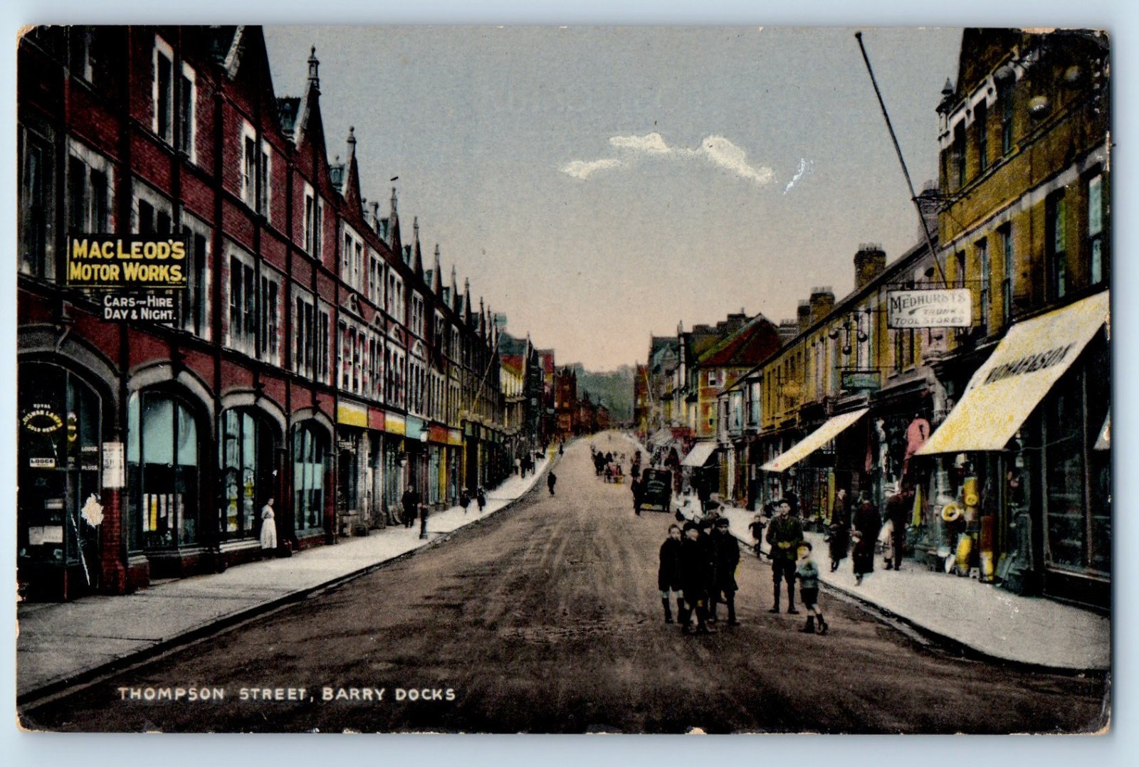 Barry Glamorgan Wales Postcard Thompson Street Barry Docks c1910 Antique