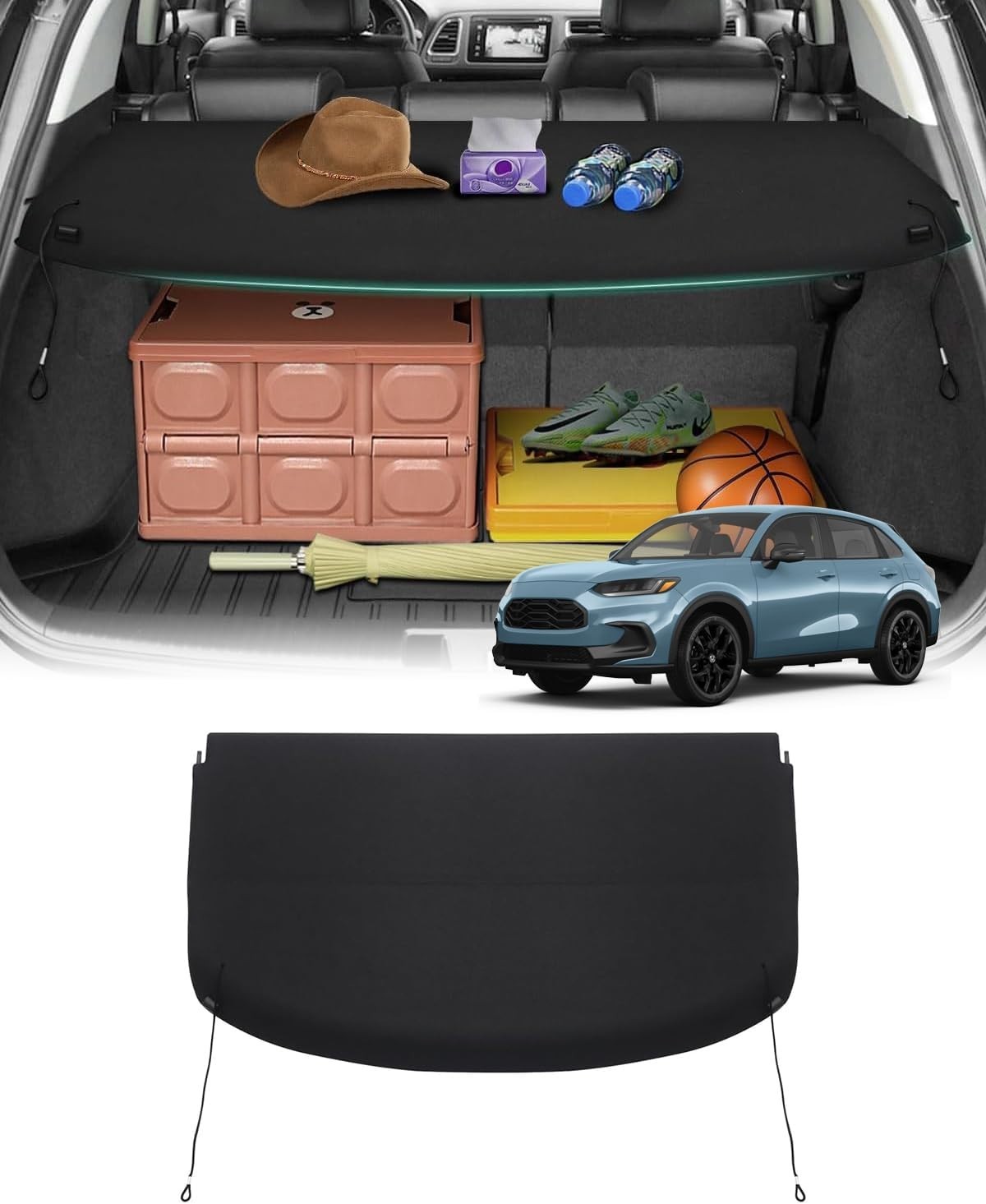 Powerty Cargo Cover for 2023-2025 Honda HRV HR-V, Trunk Cover Privacy Screen Rea