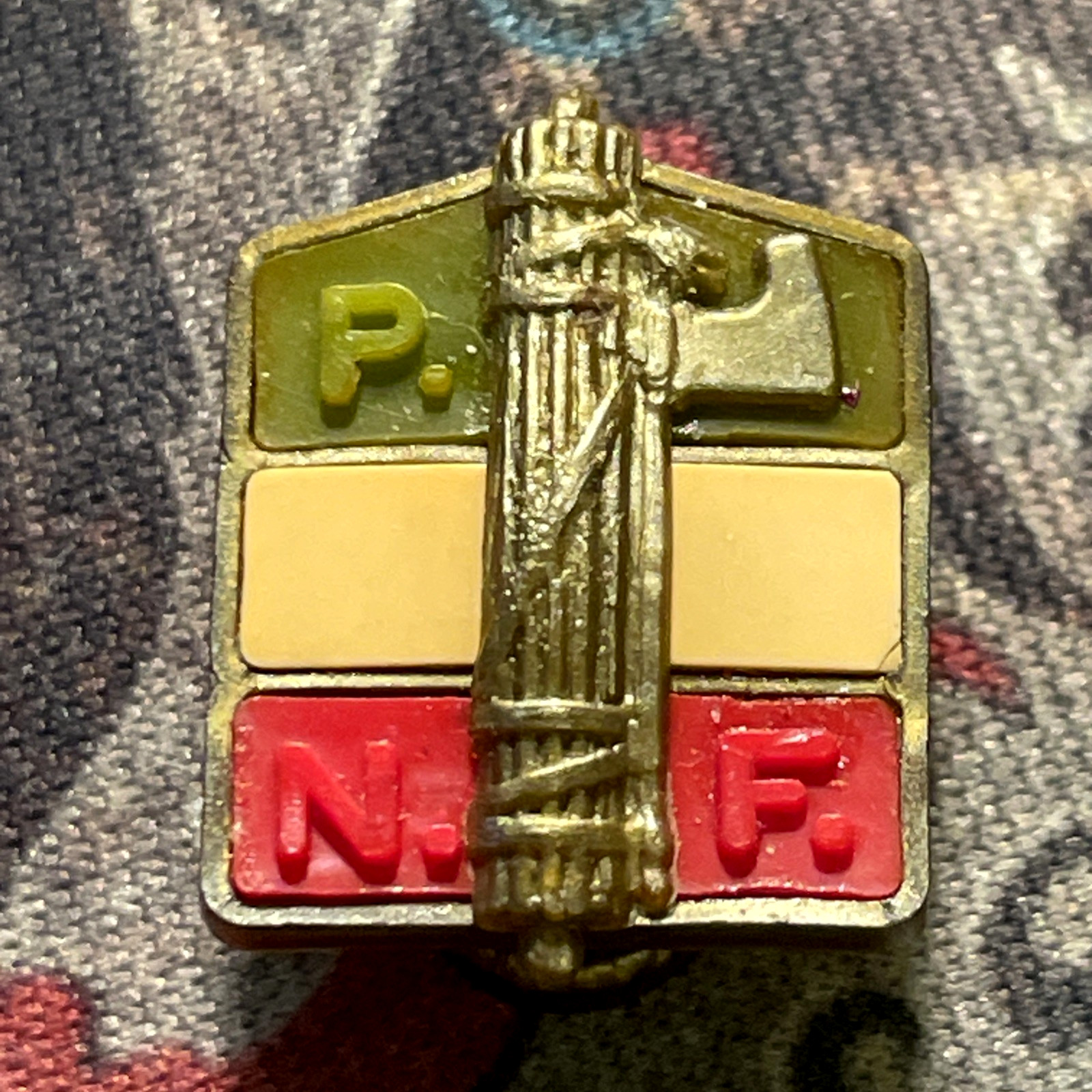 WW2 Fascist Italian P.N.F.  Party Badge Mint