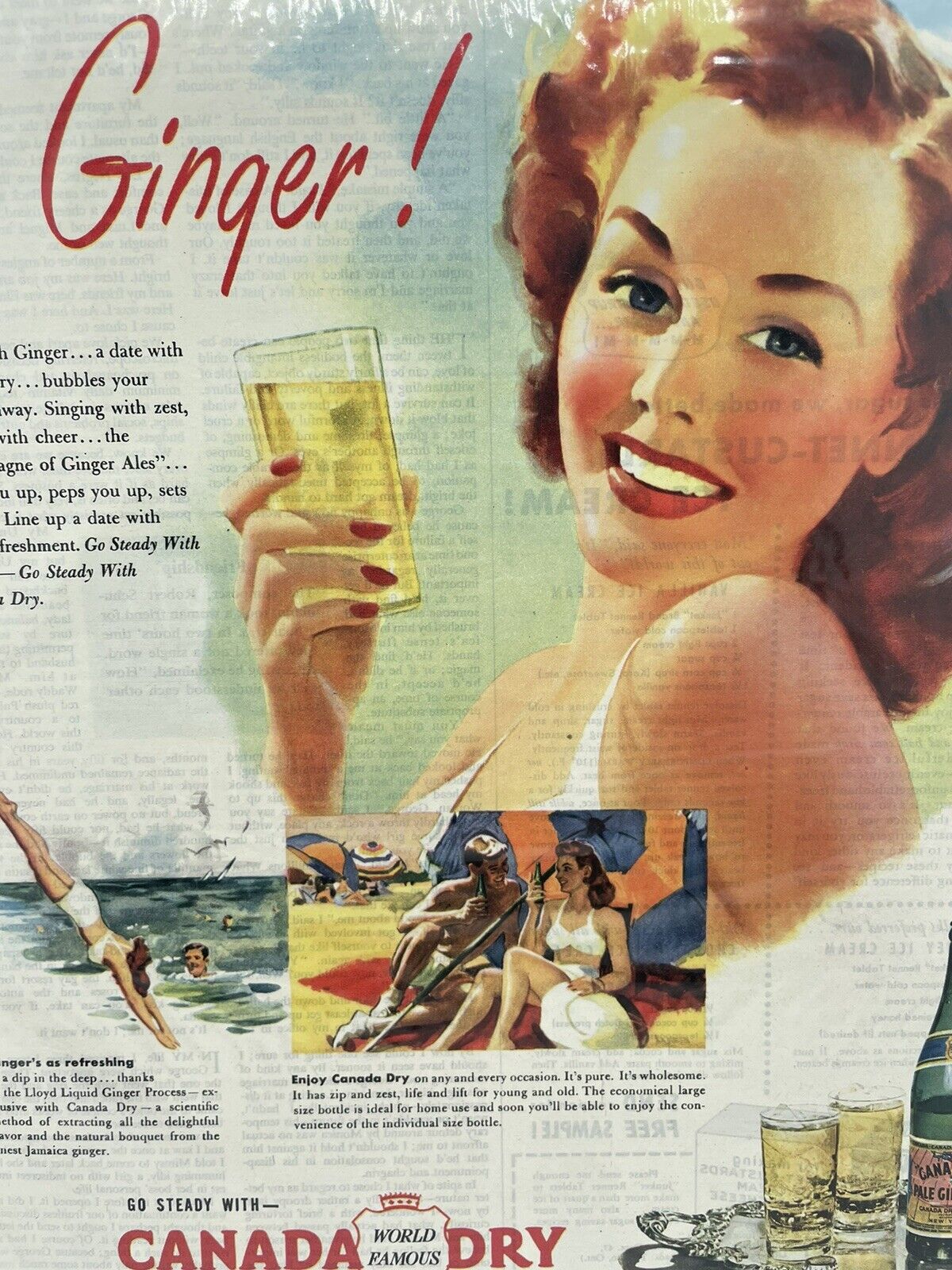 1946 Canada Dry Ginger Ale Inc. Vintage Magazine Print Advertisement