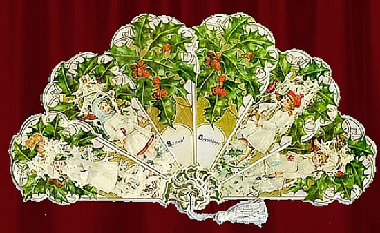 VICTORIAN HOLLY GIRLS greeting card fan VICTORIAN HOLLY GIRLS greeting card fan
