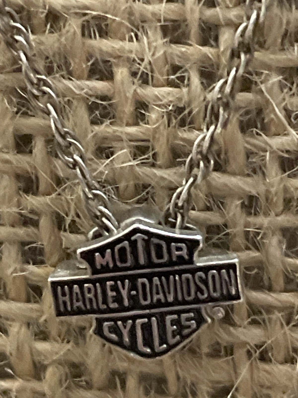 Vintage Harley Davidson Sterling Silver Dainty Pendant And Necklace 925 EUC