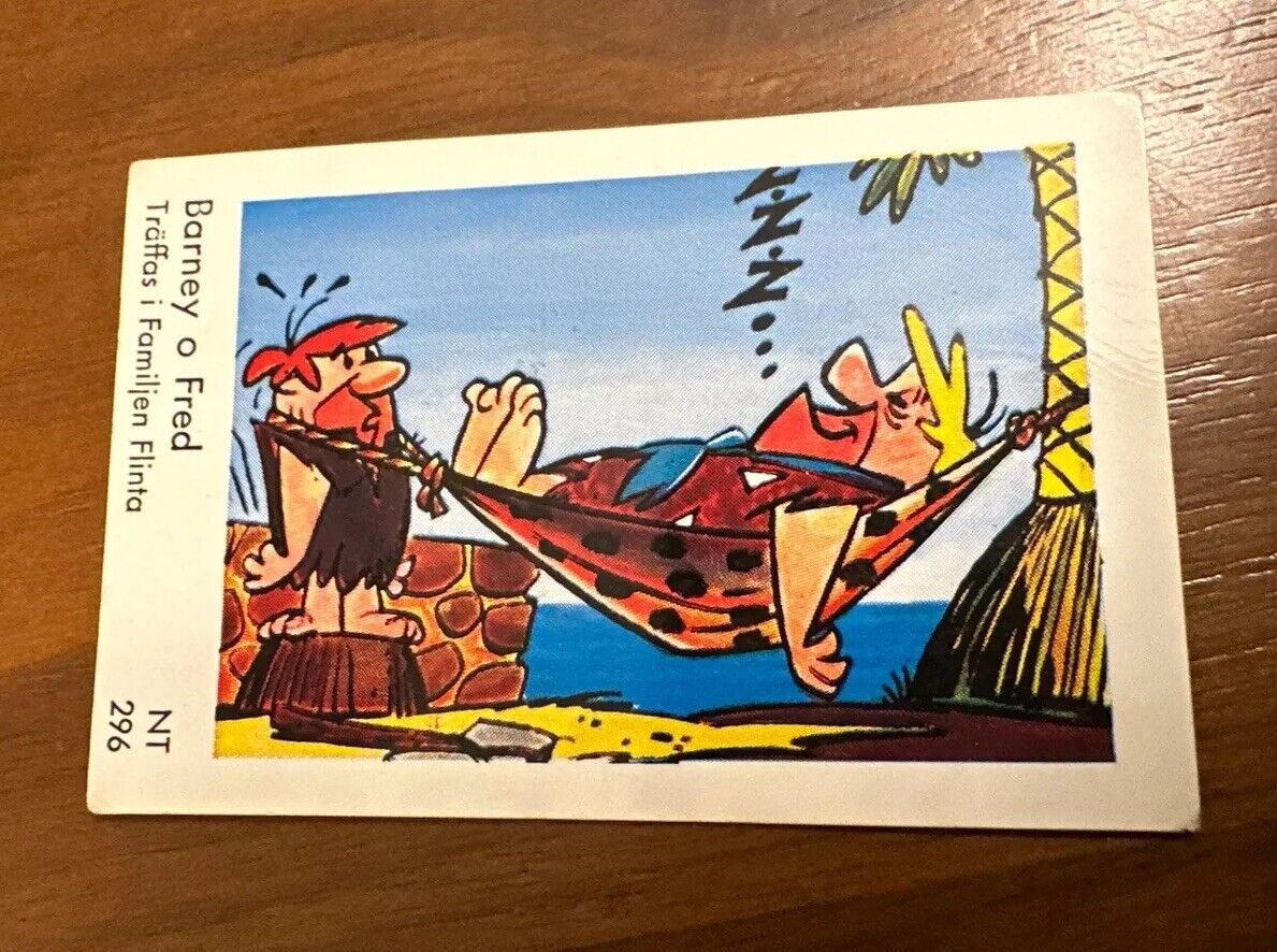 1960’s Barney Rubble Fred Flintstone #296 Trading Card European Cartoons