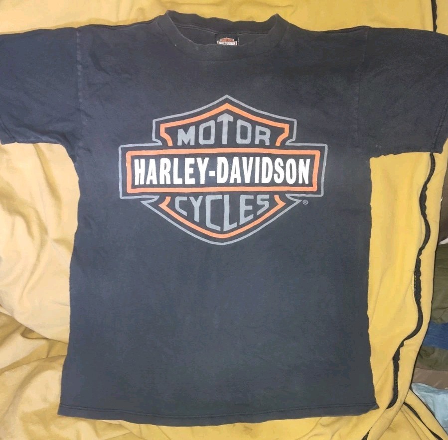 Classic Vintage OG original Harley-Davidson Motor Cycles Logo Black Size L 