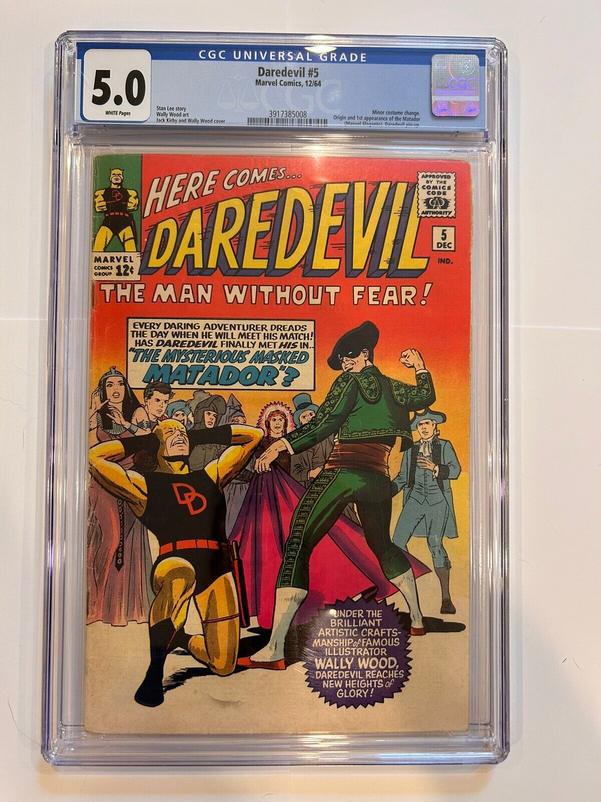 Daredevil #5 CGC 5.0 WP 1st Matador Minor Costume Change 1964 Marvel