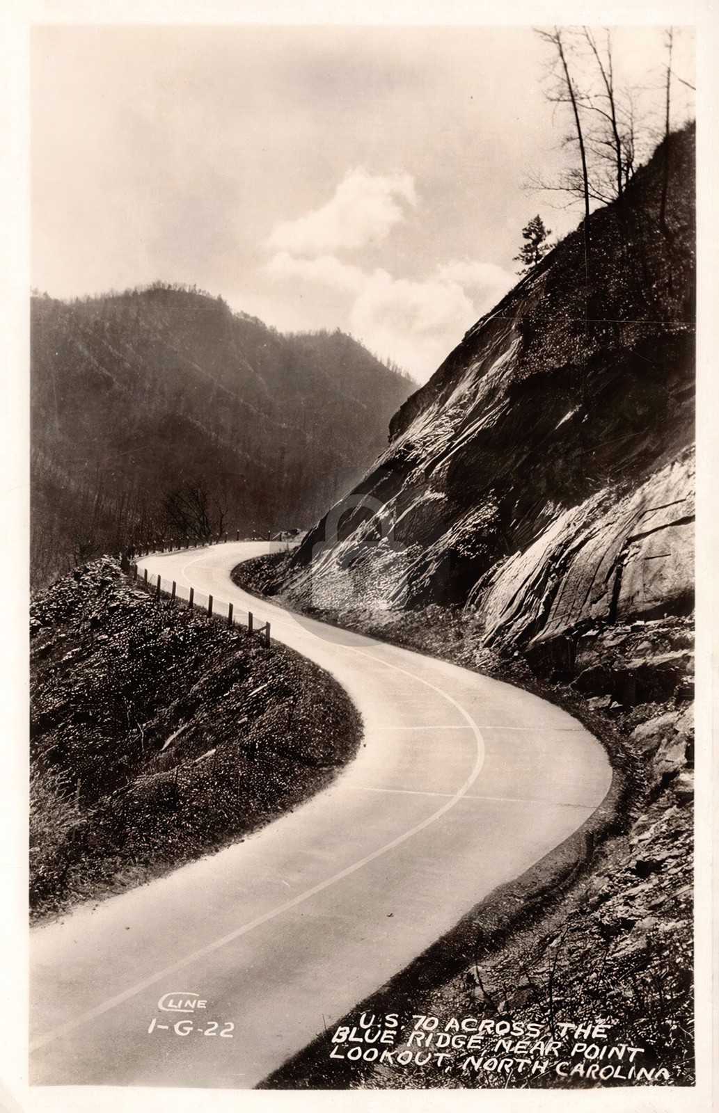 1930s Old Fort NC US 70 CLINE Blue Ridge Mtns. RPPC Photo Postcard COPY