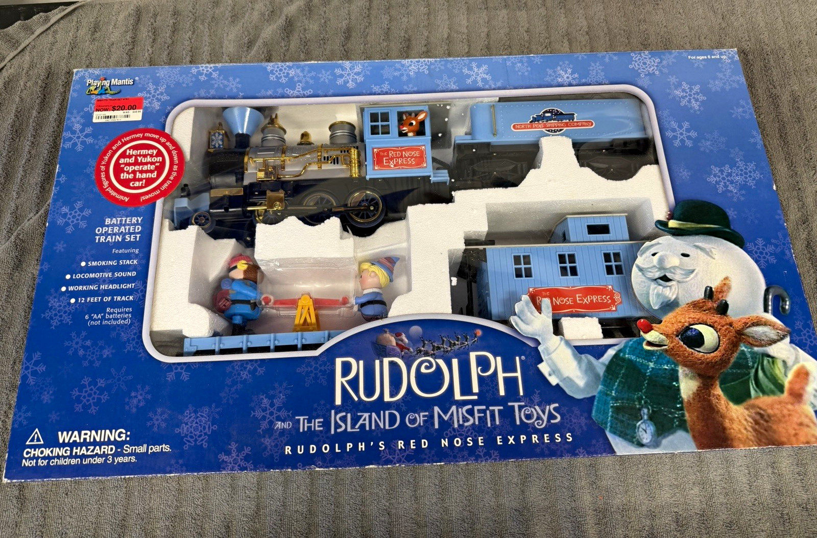 BRAND NEW IN BOX Playing Mantis Rudolph Red Nose Express Train Set 2001