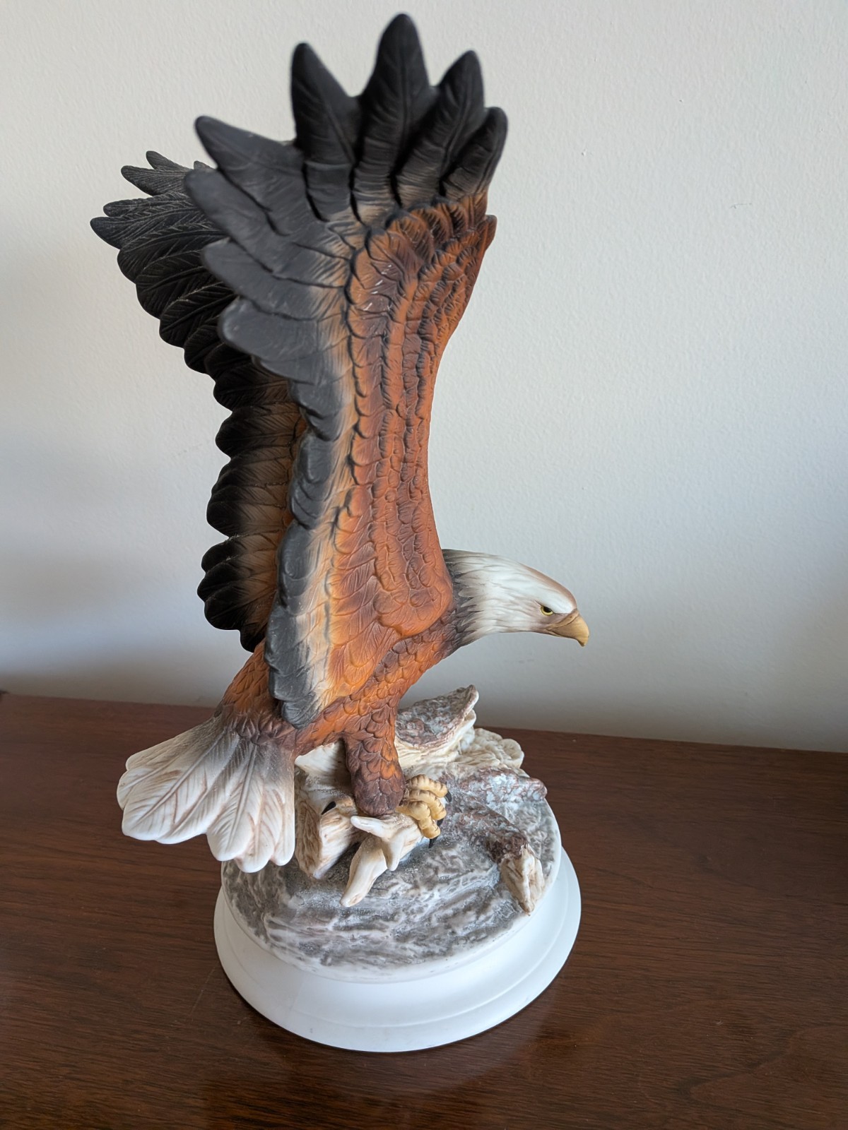 Vtg Eagle Power R Schuller Bald Eagle Ready For Flight Porcelain Inspirational