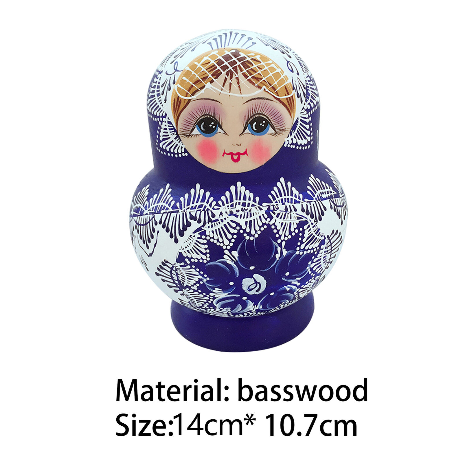 10Pcs/Set Russian Nesting Dolls Matryoshka Wooden Handmade Toy Craft Decor zd