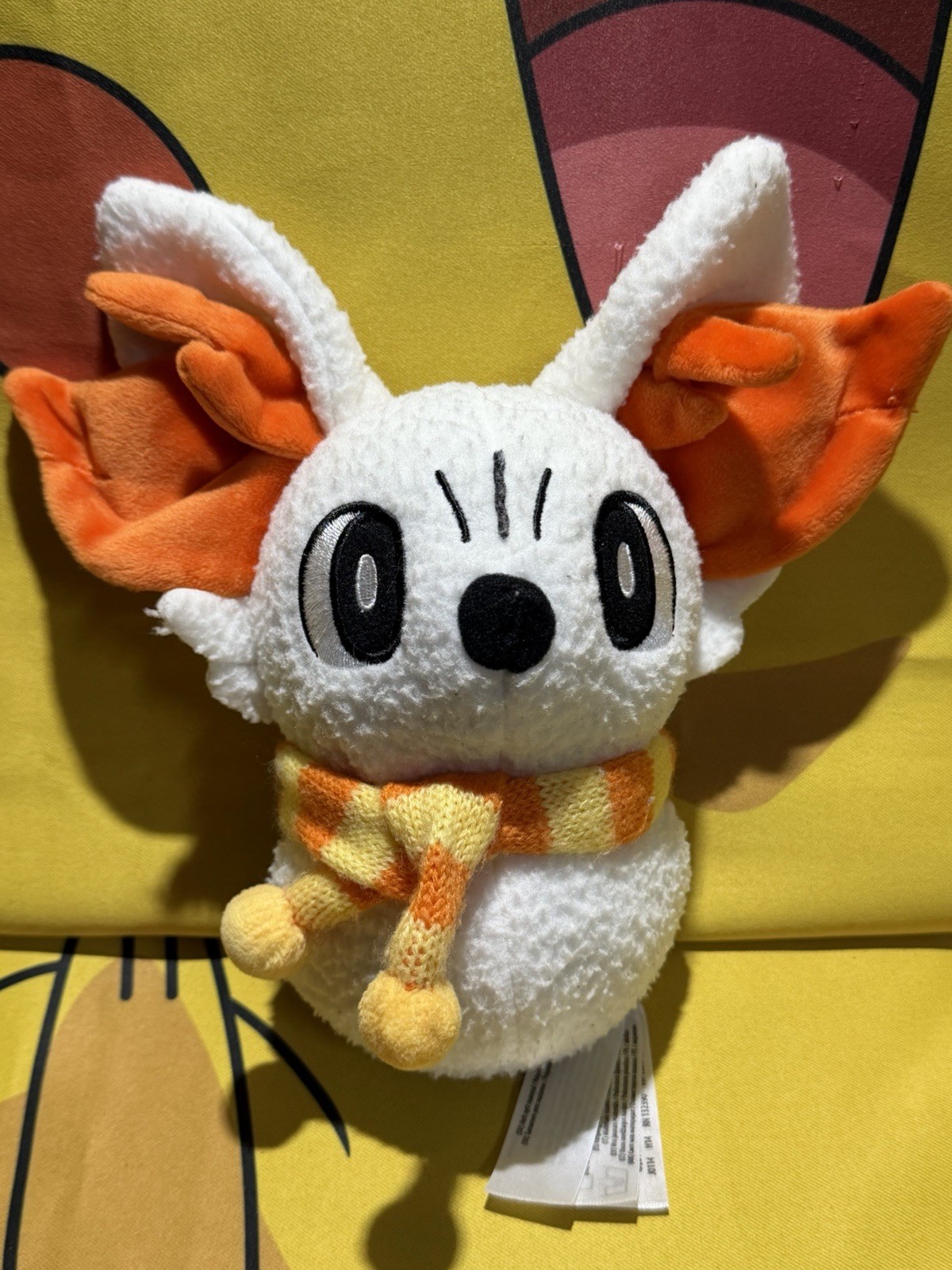 Rare Pokemon Center Limited Fennekin White Snowman Plush 2014 Sweets Picnic Used