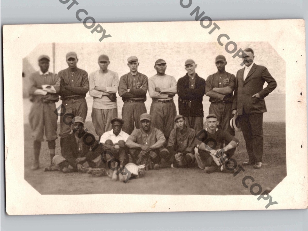 c1923 African American Black Integrated Baseball Team NEBRASKA STATE PRISON RPPC