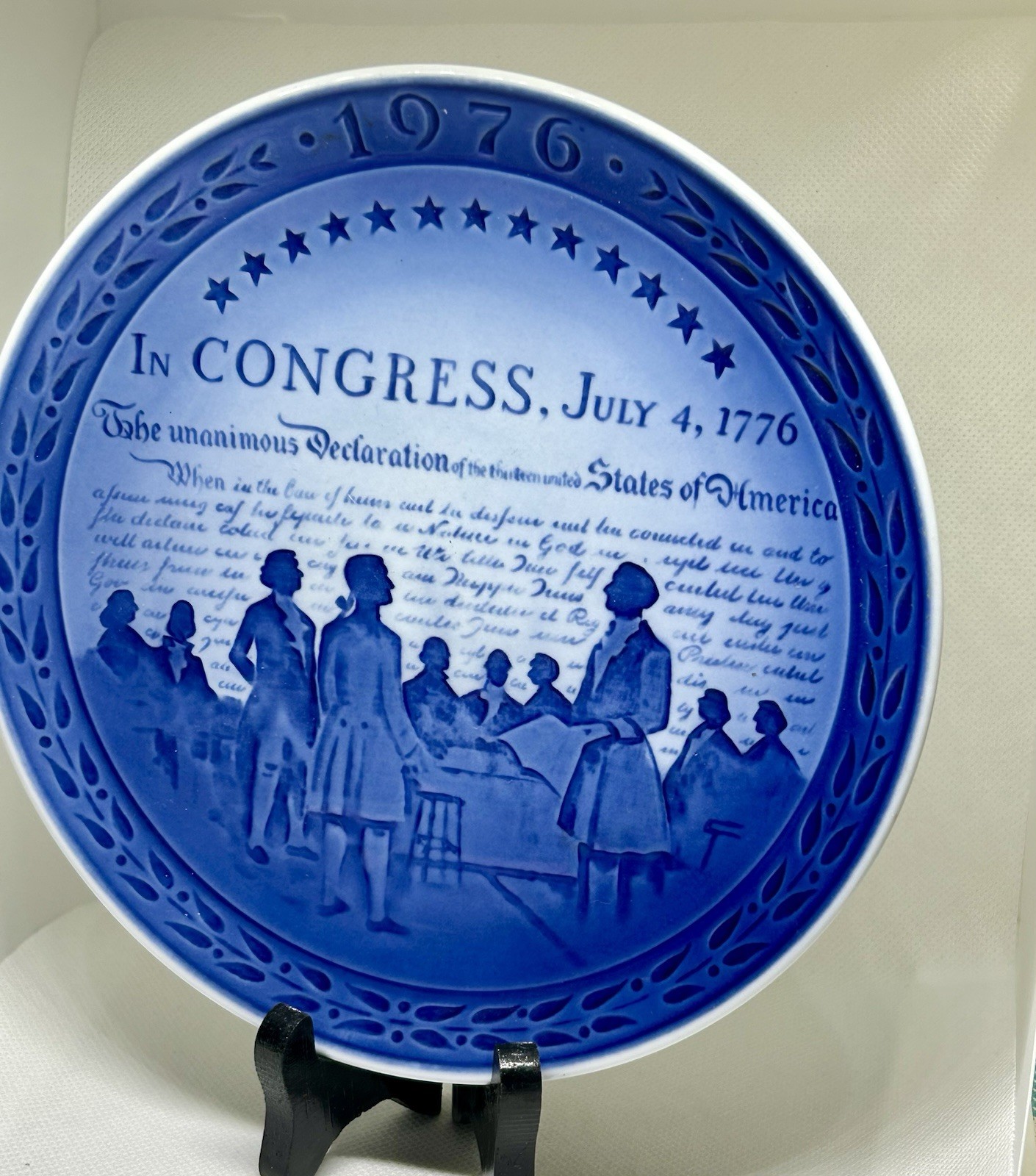 Vintage 1976 Royal Copenhagen United States Bicentenary Plate 1776-1976 7