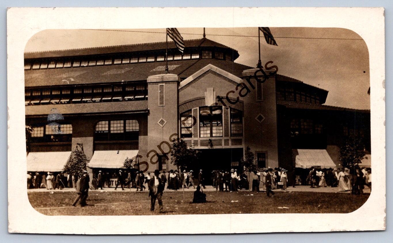 K59/ Indianapolis Indiana RPPC Postcard c1910 Coliseum Building Crowd 311