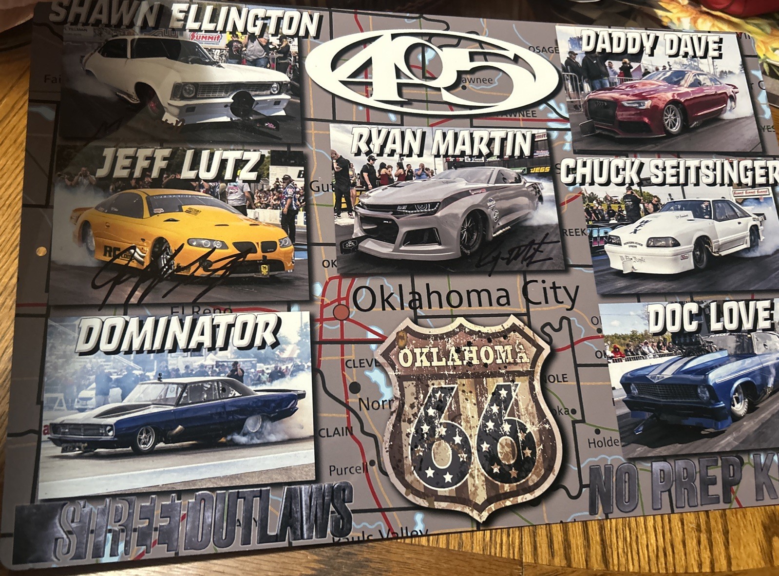 Jeff Lutz And Ryan Martin Street Outlaws Signed 405 Metal Sign. Man Cave