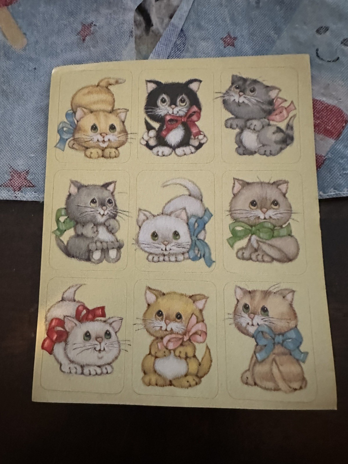 Vintage 1980s Rare Kitten Sticker Sheet