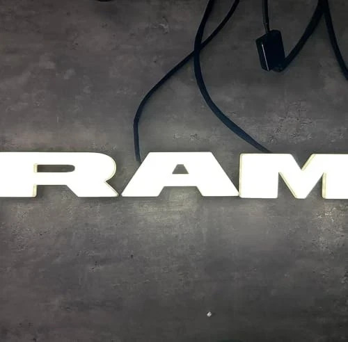 2019–2025 RAM 2500 3500 4500 Lighted Grille Emblem – LED Front Badge, Black Fini