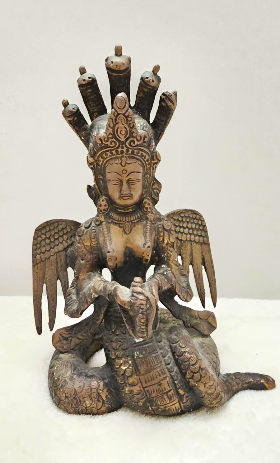 Vintage Solid Naga Kanya Statue 9 Vintage Solid Naga Kanya Statue 9