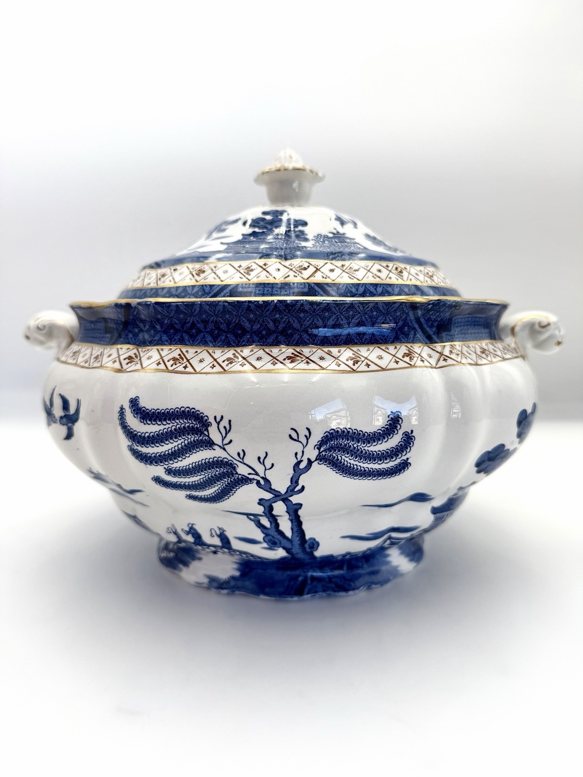 Booths Real Old Willow Blue - Tureen & Lid, 9 1/4”