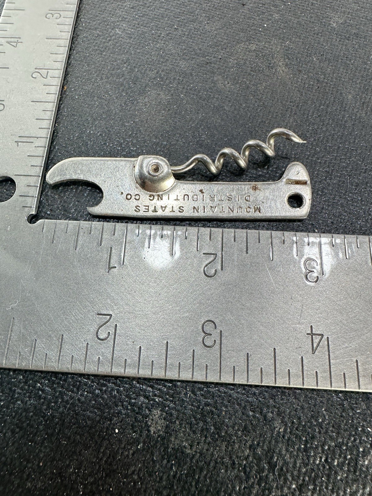 Vintage Mountain States Distributing Co Denver CO Advertising Corkscrew Opener