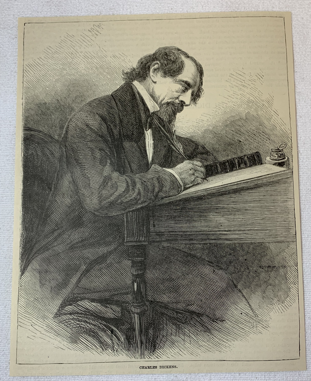 1885 magazine engraving ~ CHARLES DICKENS