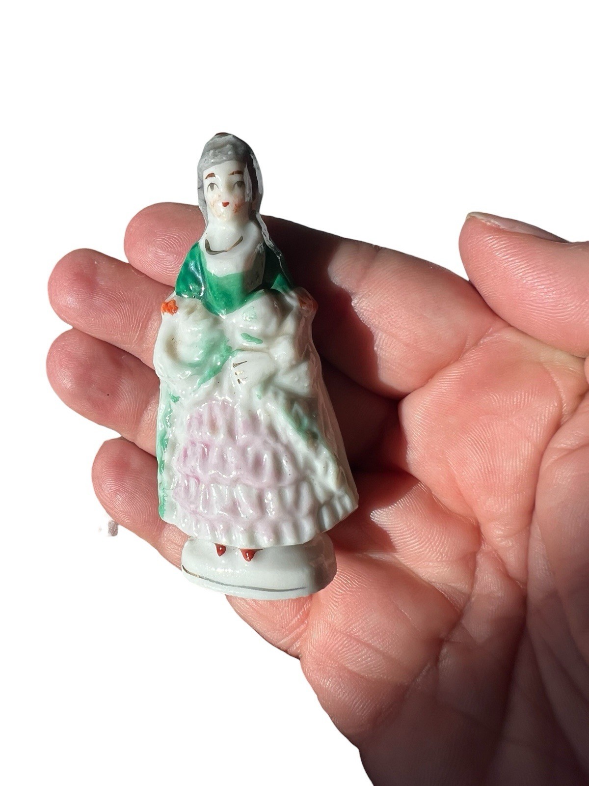 Porcelain Colonial Lady Figurine Made In Japan 2.77\