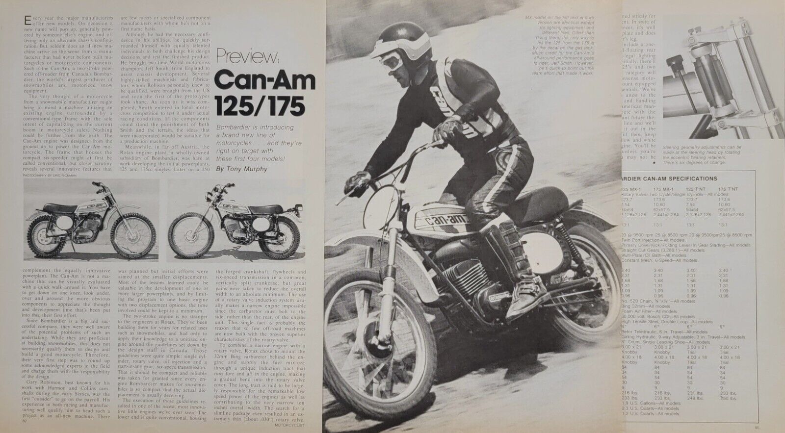 1974 Can Am 125 175 Preview with specs 4p Motorcycle Article