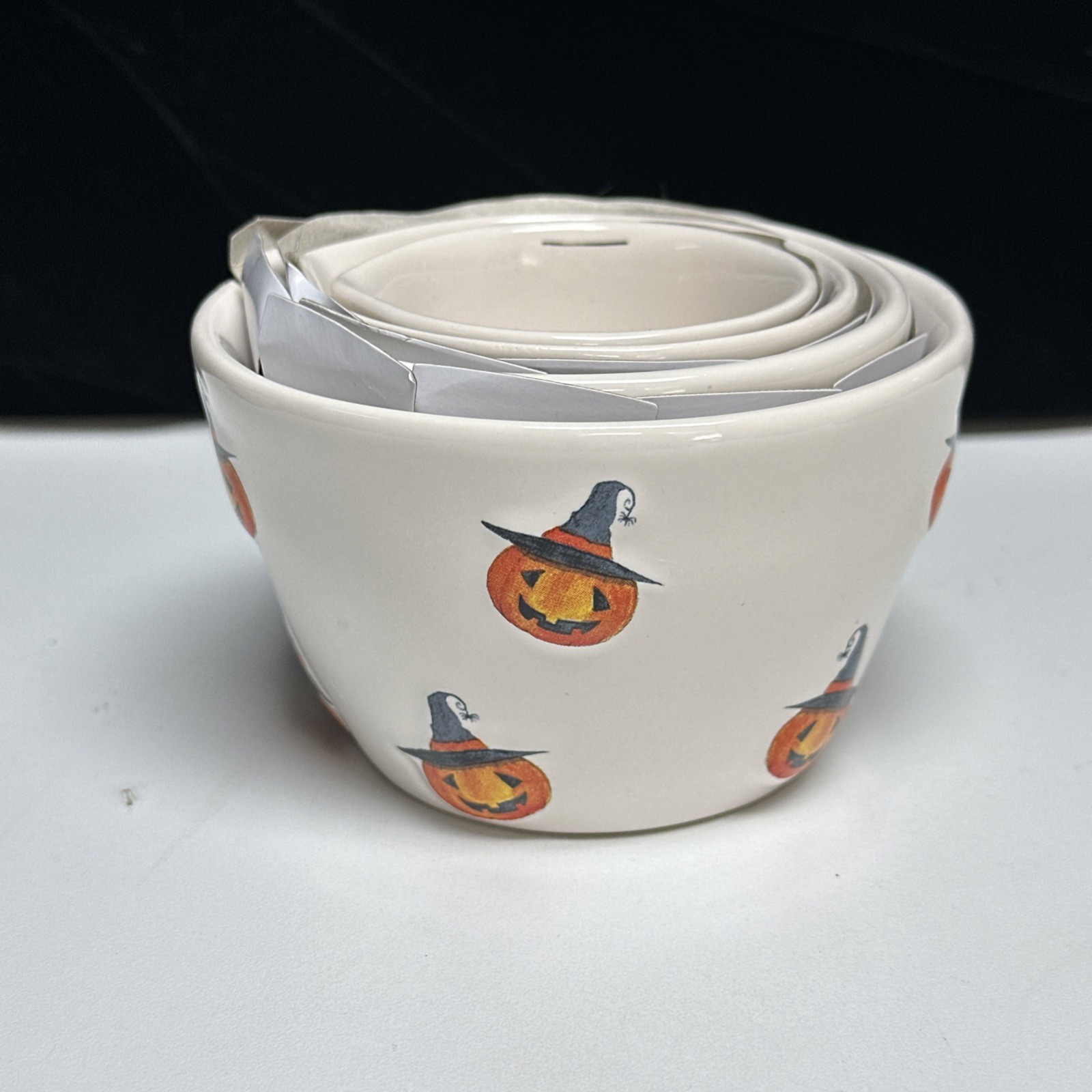 NEW-Rae Dunn Halloween PUMPKIN Measuring Cups Orange Jack O Lanterns 2024