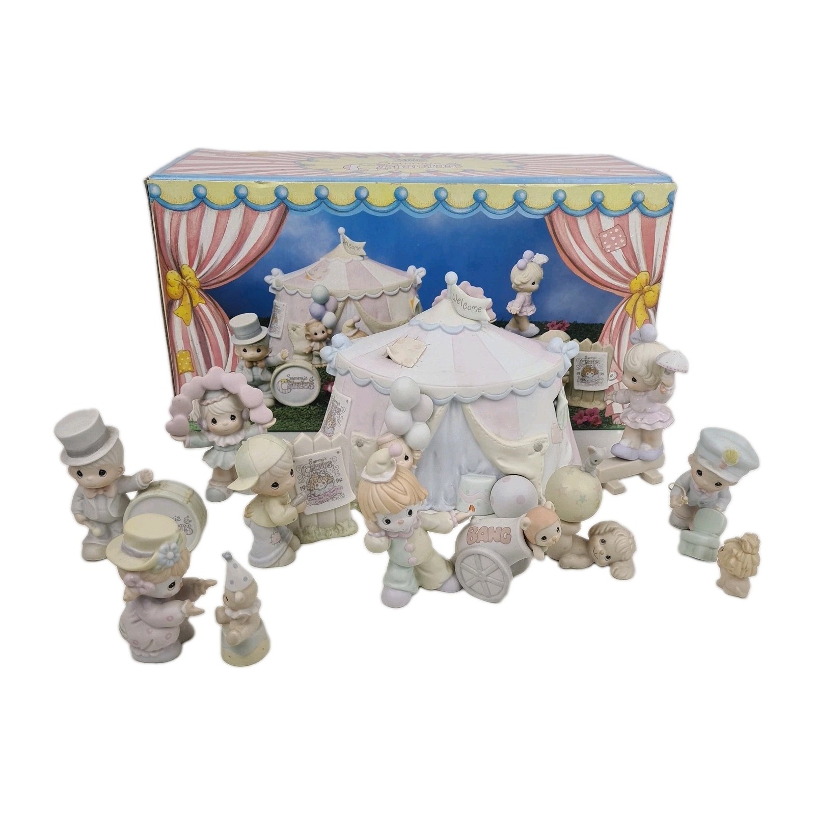 🚨 Precious Moments 604070 Sammy’s Circus 9-Piece Set 1993 Figurines Retired 🚨 Precious Moments 604070 Sammy’s Circus 9-Piece Set 1993 Figurines Retired