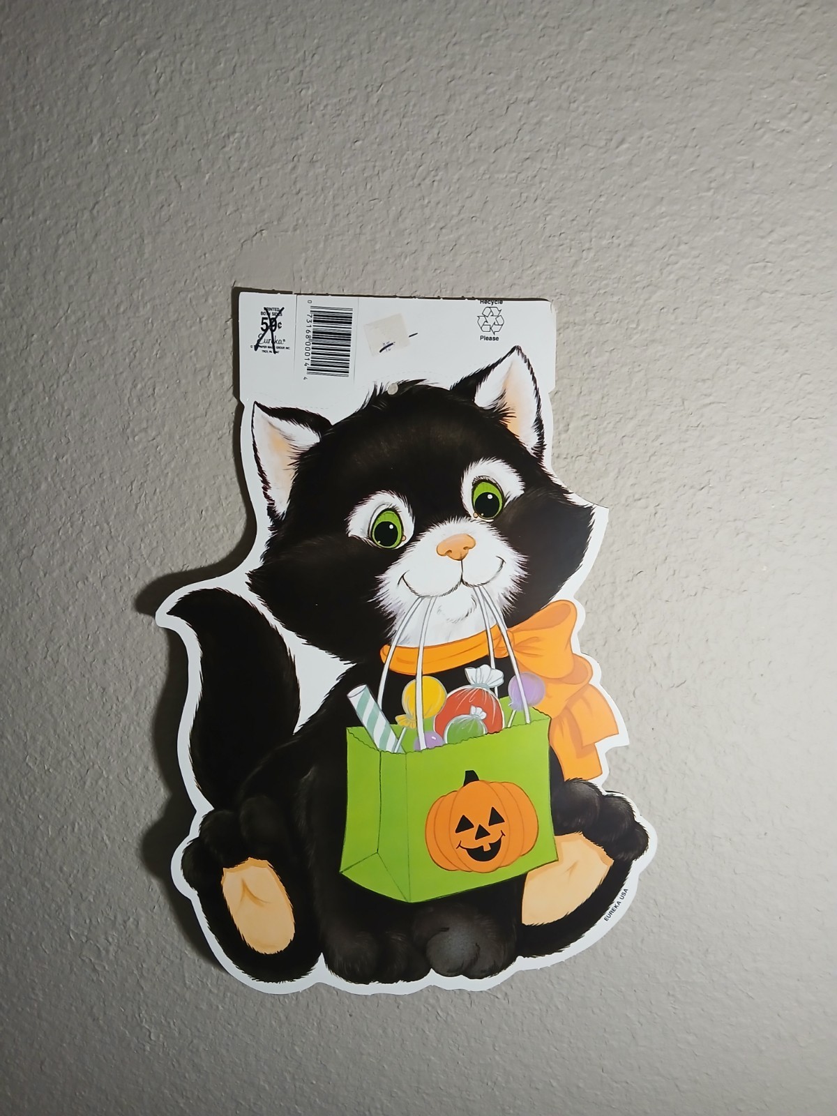 Eureka Vintage Halloween Cute Black Kitty Cat Treat Bag Paper Window Decoration Eureka Vintage Halloween Cute Black Kitty Cat Treat Bag Paper Window Decoration