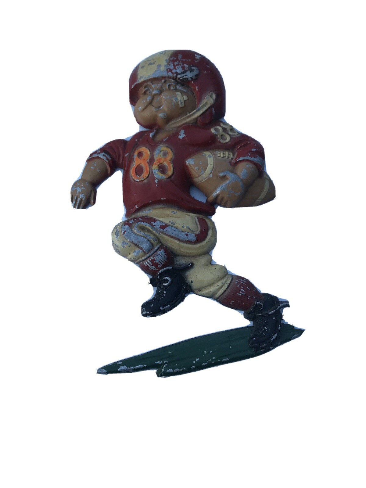 Vintage 1976 HOMCO Cast Metal Football Player Running No.88 Hanging Wall Plaque