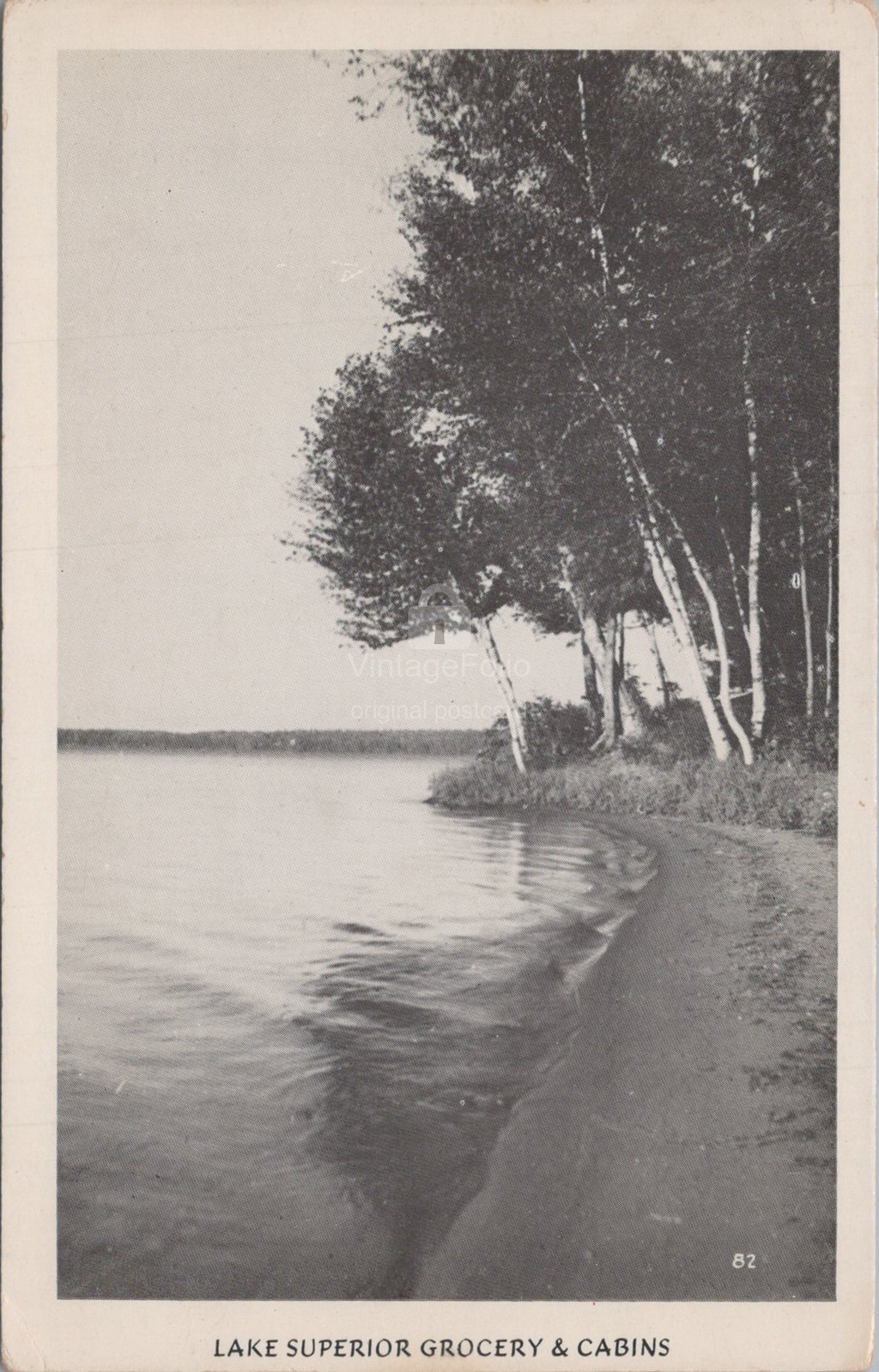 Lake Superior Grocery Cabins Minocqua Wisconsin WI RPPC Herman 1930s Postcard