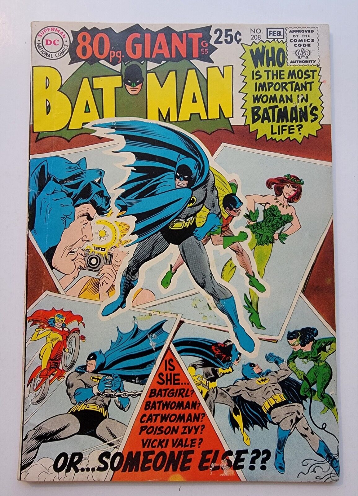 Batman 208 FN- 80 Page Giant Poison Ivy Cover 1969 Vintage Silver Age Nick Cardy