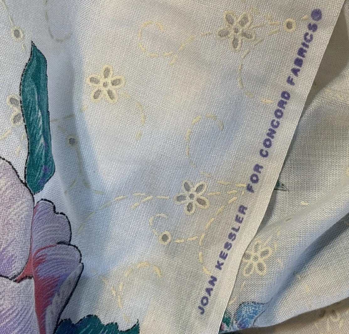 Vintage Joan Kessler Concord Fabrics Floral Eyelet Cotton Fabric 48 Vintage Joan Kessler Concord Fabrics Floral Eyelet Cotton Fabric 48