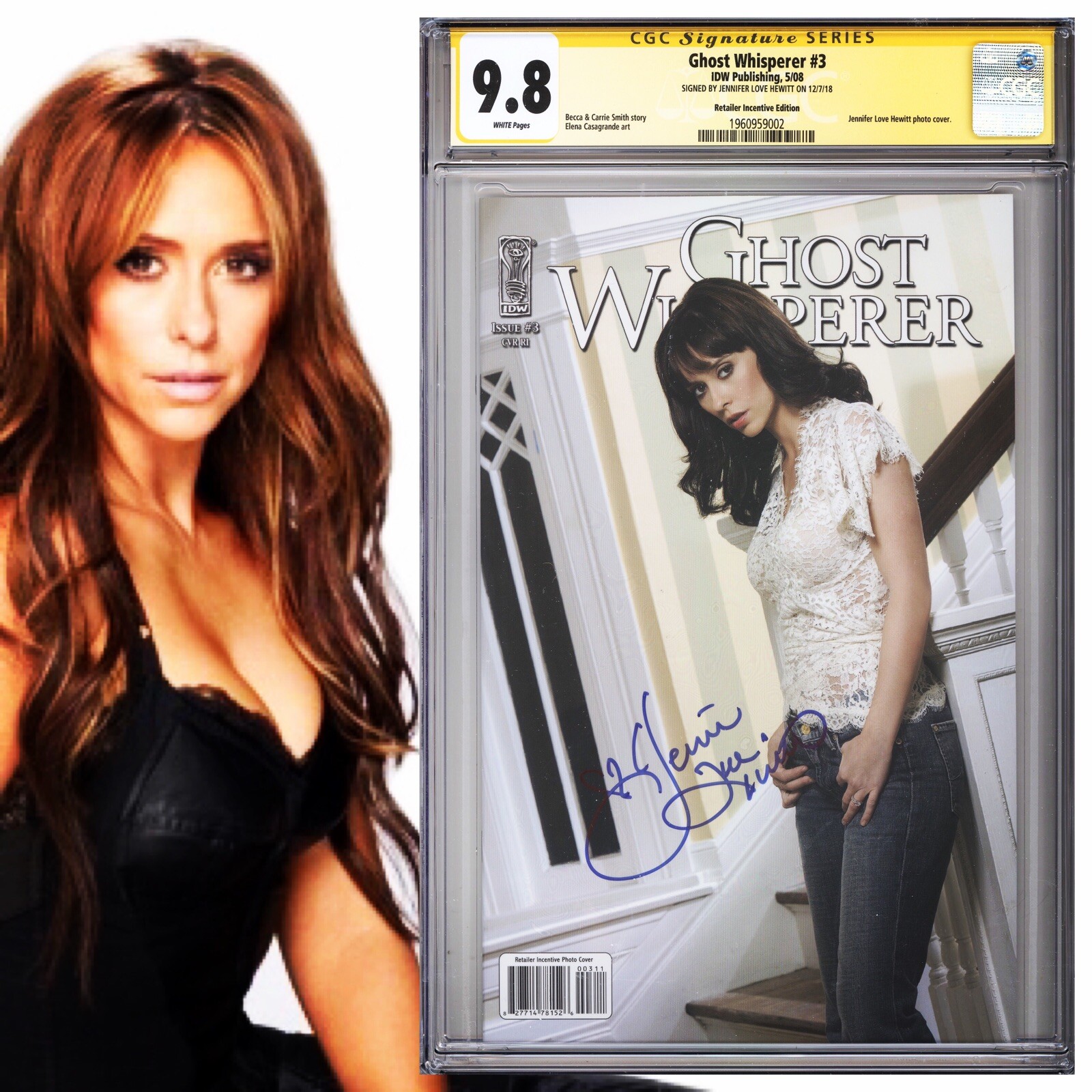 CGC 9.8 SS Ghost Whisperer #3 Retailer Variant signed by Jennifer Love Hewitt CGC 9.8 SS Ghost Whisperer #3 Retailer Variant signed by Jennifer Love Hewitt